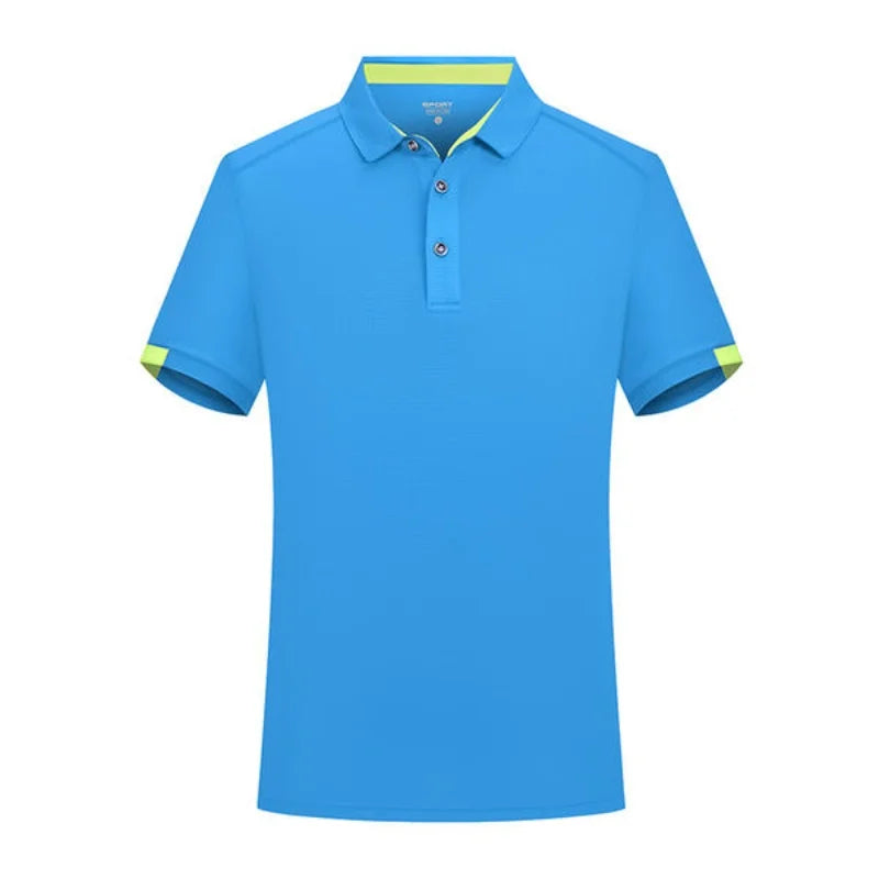 Men's short-sleeved Summer polo shirt  custom logo team cloth Quick-drying grid Fabric   light and breathable  sport business
