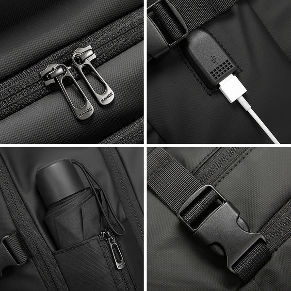 BANGE New Design Large Capacity Oxford Men 15.6 inch Laptop Backpack Softback Business Waterproof Backpacks with USB Charing