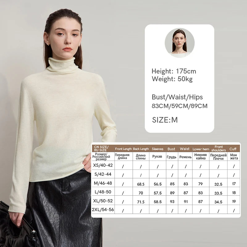 AMII Women's Sweater 2026 Autumn New Solid Versatile Top Female Full Knitted Wool Basic Long Sleeves Pullover for Woman 12523161