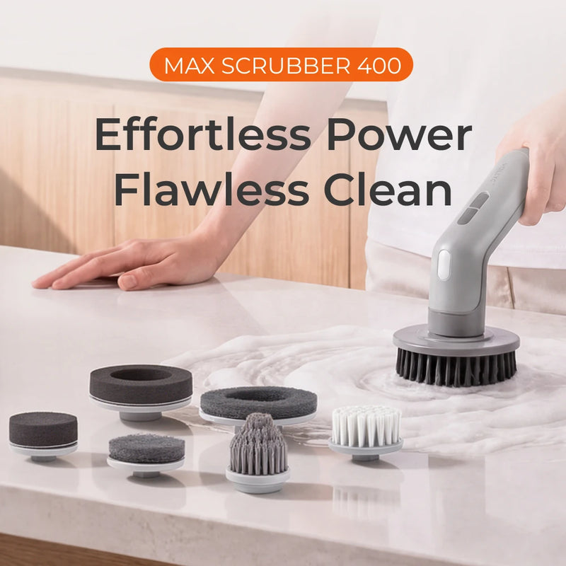 FLEXTAIL X VOLLYC Electric Cleaning Brush - Cordless Power Scrubber, IPX8 Waterproof, 120Min Runtime for Bathroom, Kitchen & car