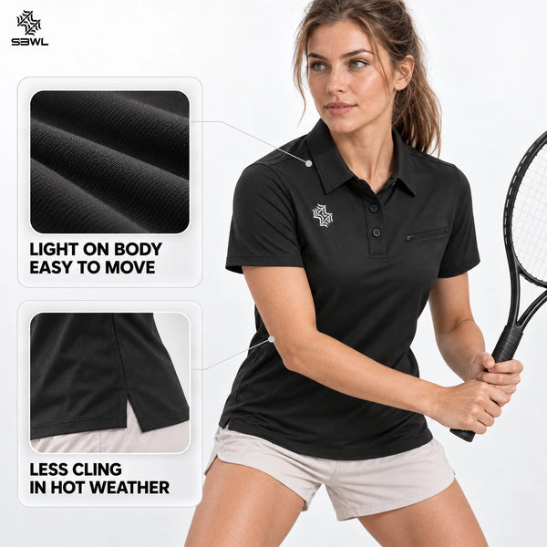 SBWL Woman's high quality outdoor golf equestrian sports POLO shirt Fashion business leisure light luxury POLO short sleeve tops