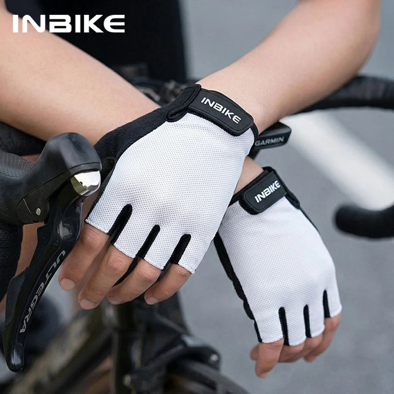 INBIKE Bike Gloves Cycling Gloves Biking Gloves for Men Women with Shock-Absorbing Pad Light Weight Half Finger Bicycle Gloves