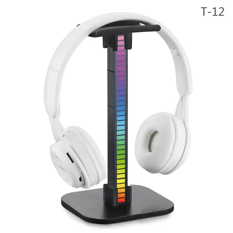 USB Gaming Headphone Stand RGB Rhythm Light Detachable Desktop Headset Holder For Gamer