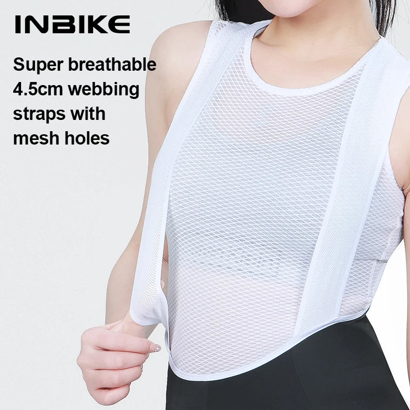INBIKE High-waisted Women's Cycling Bib Trousers Spring Summer MTB Clothing Bicycle Pants Padding Bike Leggings Pant with Pocket