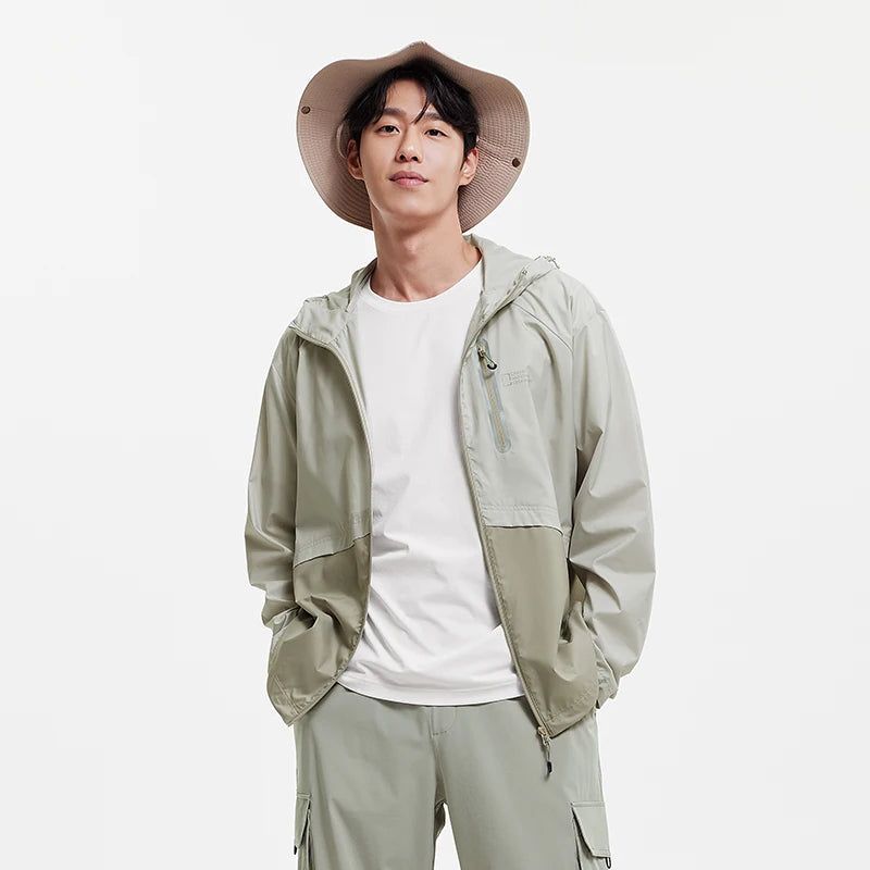 Semir Mens UV Jacket 2026 Hooded Spliced Printed Tops Functional Outdoor UV Protection Casual Style Soft Breathable