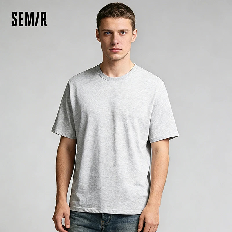 Semir Minimalist Tshirt Unisex Summer Solid Color Slim Fit Daily Commute Versatile Top Comfortable Basic Wear