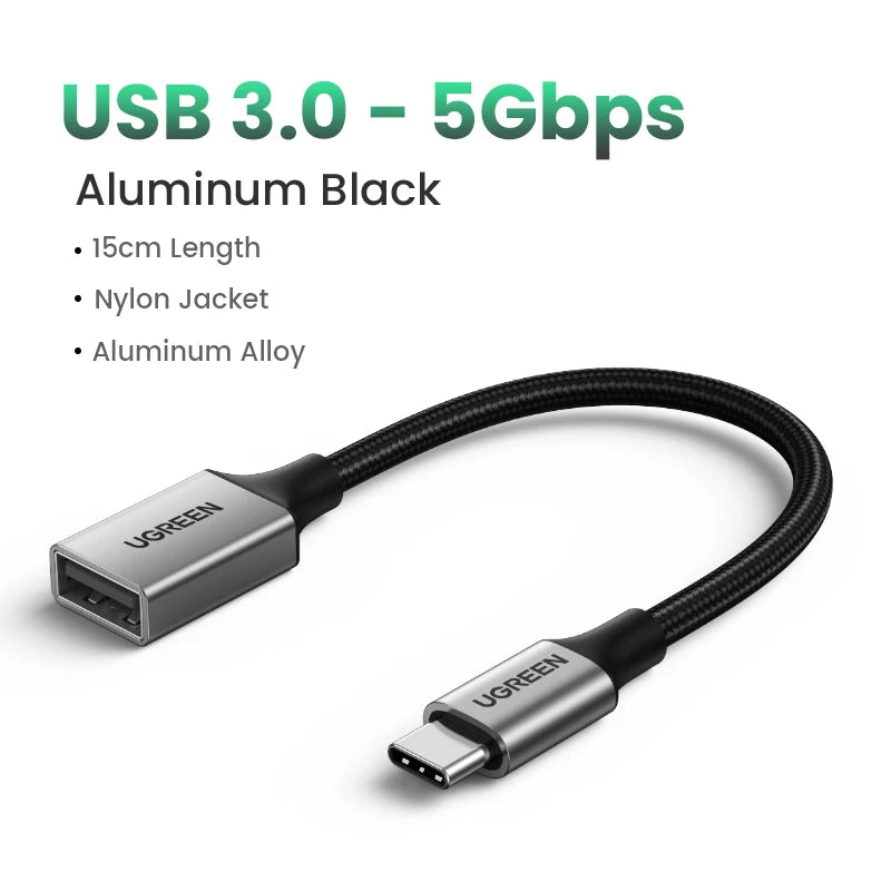 UGREEN USB C to USB 3.0 OTG Adapter USB Type-C OTG Data Cable Connector for Samsung GalaxyS 10 MacBook Pro 2019 USB C Adapter