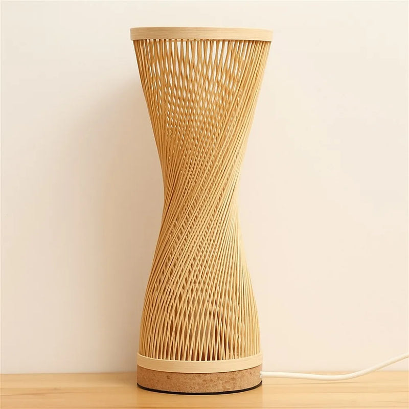 JOYINLED Japanese Style Bamboo Table Lamp Shade,Natural Handmade Lampshade for Table Lamp, Vintage Wicker Light Shade D15 XH35CM