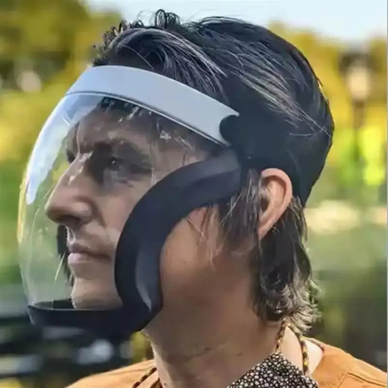 Transparent Full Face Shield Anti‑fog Windproof Dustproof Impact Resistant Clear Face Cover Visor For Outdoor Work Daily Protect