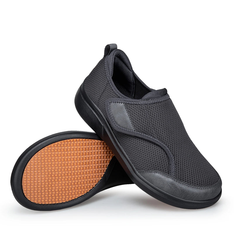 Wide Toe Box Shoes Men Women Non Slip Easy on Diabetic Shoes Swollen Feet Orthopedic Walking Shoes Relieves Pressure on Bunions