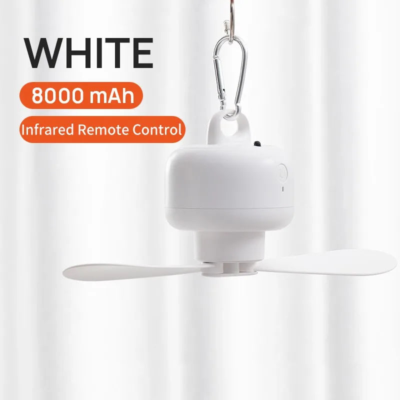 JISULIFE Ceiling Fan USB Rechargeable Portable Household Electric Hanging Fans with Remote Control