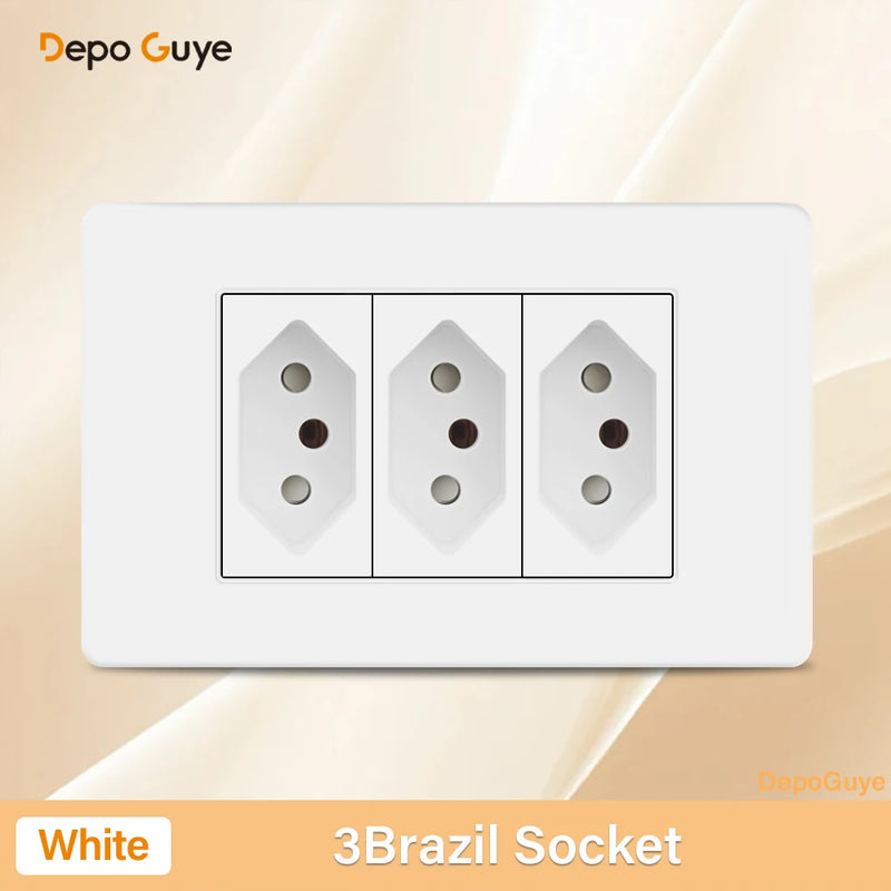 Italy Chile Mexico USB Smart Type-c 20W Fast Charging Wall Outlet plug,Brazil Electric Light Switch Panel Universal usb c Socket