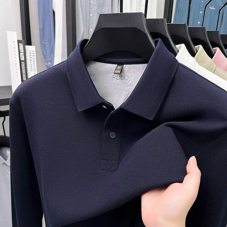260g Long Staple Cotton Pique Fabric, Premium 100% Cotton Polo Shirt, Business Casual Slim Fit Top,Golf Shirt