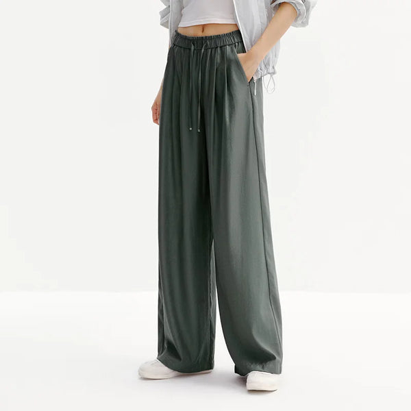 ខោ Semir សម្រាប់នារី ជើងធំទូលាយ មានលំនាំចរ រដូវក្តៅ ឆ្នាំ២០២៦ ខោបែបសាមញ្ញ ស្លៀកបានច្រើនម៉ូដ
