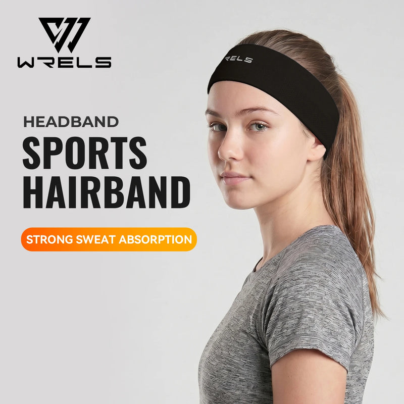 WRELS Sweatband Absorbent Sports Headband Silicone Anti Slip Hair Band Breathable Foldable Compact Men Women Running Headband
