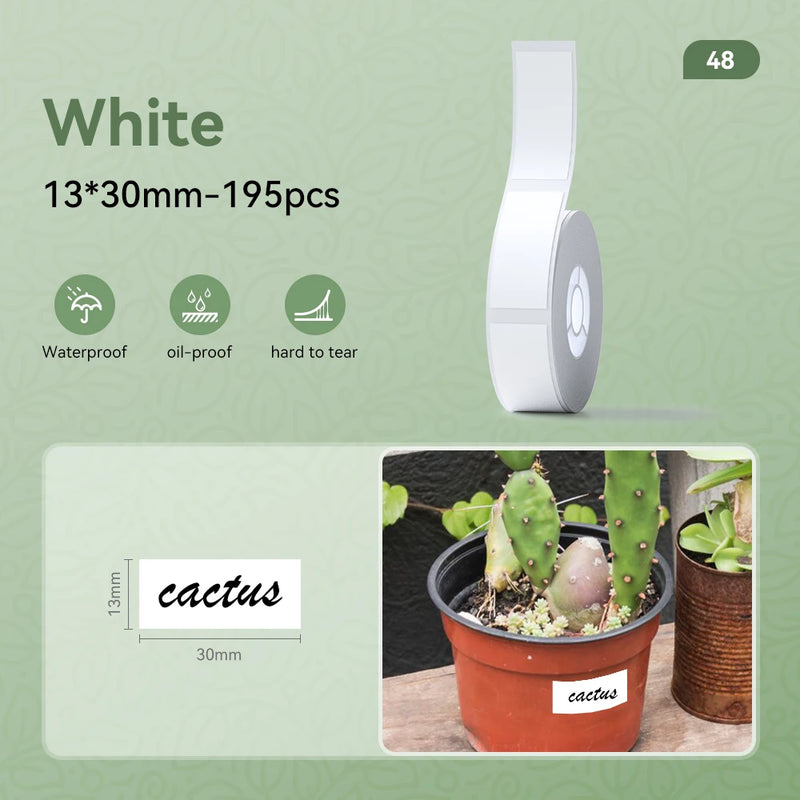 Niimbot N1/B18 PET Label Paper 2 Rolls Scratch-Resistant Tapes Carbon Ribbon Sticker Keep 8-10 Years For Portable Label Printer