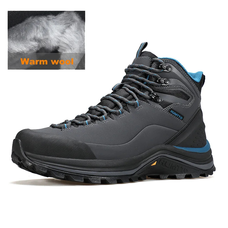 HUMTTO Keep Warm Snow Boots for Men 2024 Trainers Winter Men's Sneakers Leather Hiking Shoes Outdoor Casual Trekking Boots Man