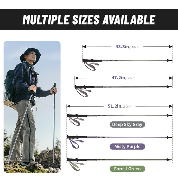 ដំបងដើរលេង Naturehike Lightwind Pro ធ្វើពីអាលុយមីញ៉ូមសុទ្ធ ៤ ផ្នែក អាចបត់បាន សម្រាប់បោះតង់ ឡើងភ្នំ ដើរលេងក្រៅផ្ទះ ទម្ងន់ស្រាលបំផុត
