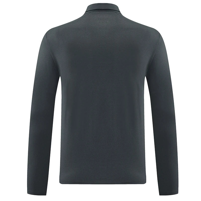 Men's Outdoor Sports Long Sleeve Polo Shirt with Zipper Accent Collar Quick - Dry Breathable Casual Top