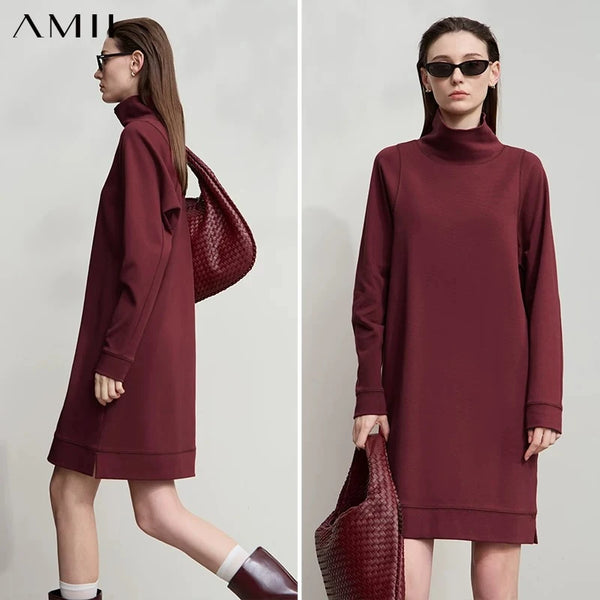 រ៉ូប AMII សម្រាប់នារី កប្បាសរលុង ធម្មតា អាវកវែងការិយាល័យ រ៉ូបអាវយឺតឆើតឆាយ រដូវស្លឹកឈើជ្រុះឆ្នាំ ២០២៦ សម្លៀកបំពាក់នារីថ្មី 12523138