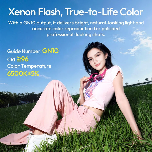 ភ្លើង Flash Ulanzi KL01 Mini Camera Flash ជាមួយតម្រងពណ៌ចំនួន 7 ដែលភ្ជាប់មកជាមួយ GN10 សម្រាប់ Canon Sony ZVE 10 Nikon Fuji DSLR Speedlite Flash 6500K