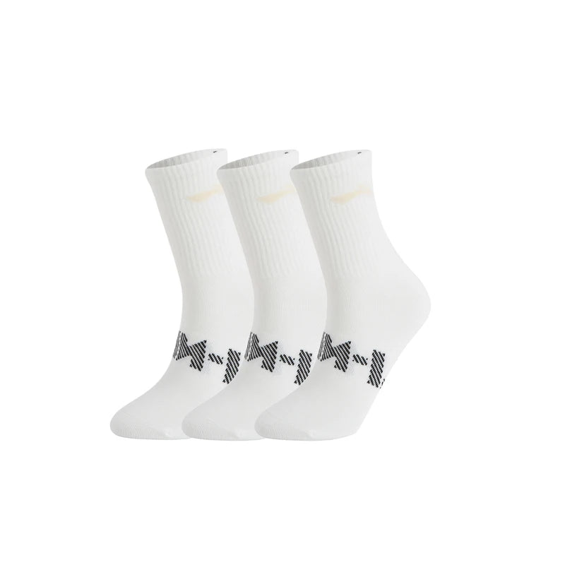 ស្រោមជើង Li-Ning Unisex Sport Style 3គូ ទំហំ 22-28សង់ទីម៉ែត្រ មានខ្យល់ចេញចូលបានល្អ មានផាសុកភាព ស្រោមជើង LiNing សម្រាប់បុរស និងស្ត្រី ទាន់សម័យ AWTV007