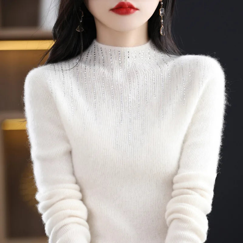 Middle Aged Mother Women's Knitting Pullover Sweater 2025 Autumn/Winter Fashion Loose Ladies Comfortable Pull Femme Sweater Top