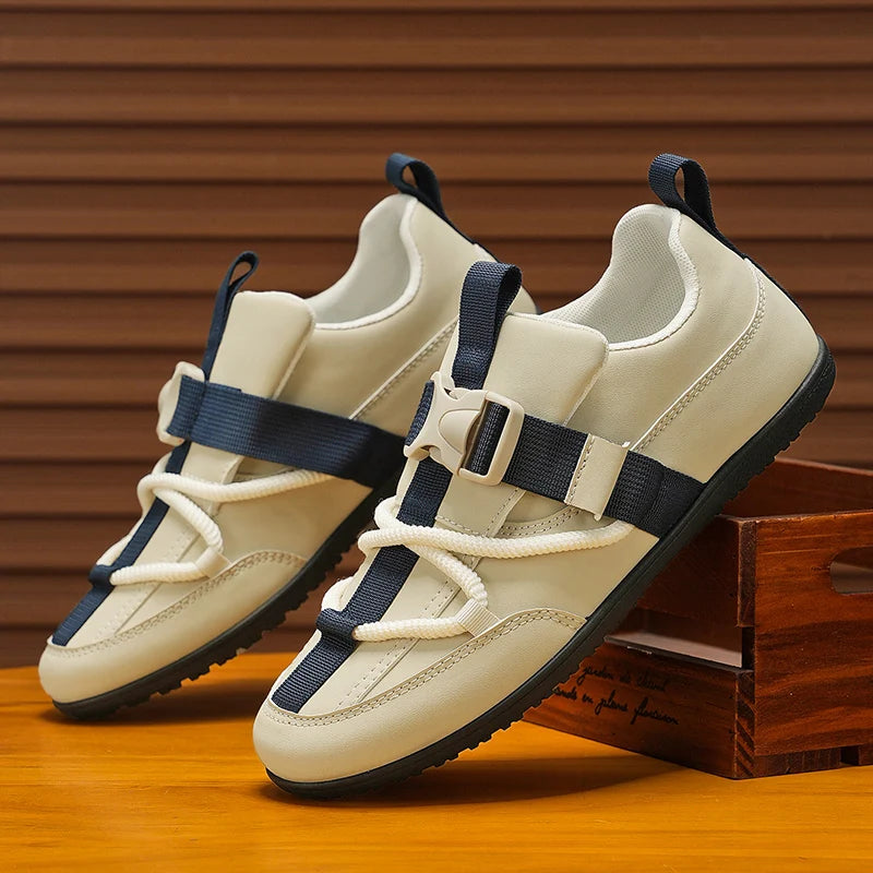 Mens Casual Shoes 2025 New Lightweight Breathable Leather Sneakers Suitable Walking Street Fashion Sports Flat Skate Shoes Man