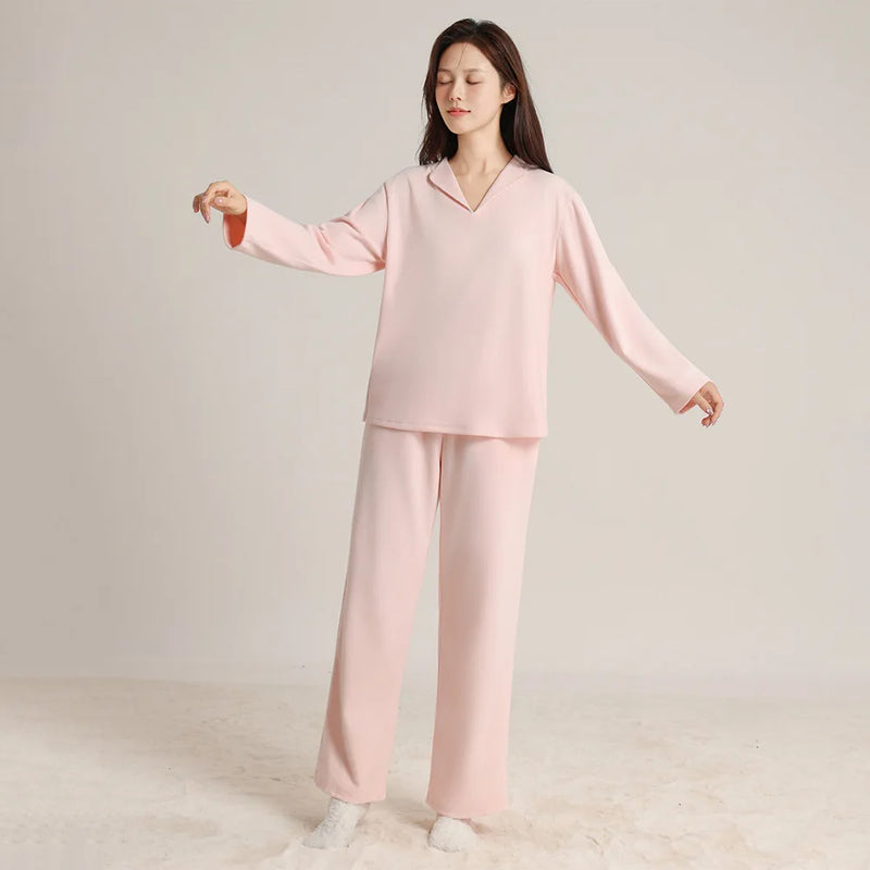 Pijama Mujer Thicken Warm Sleepwear For Sleeping Set Autumn Winter Couple Pajamas Long Sleeve De Velvet Women's Home Clothes