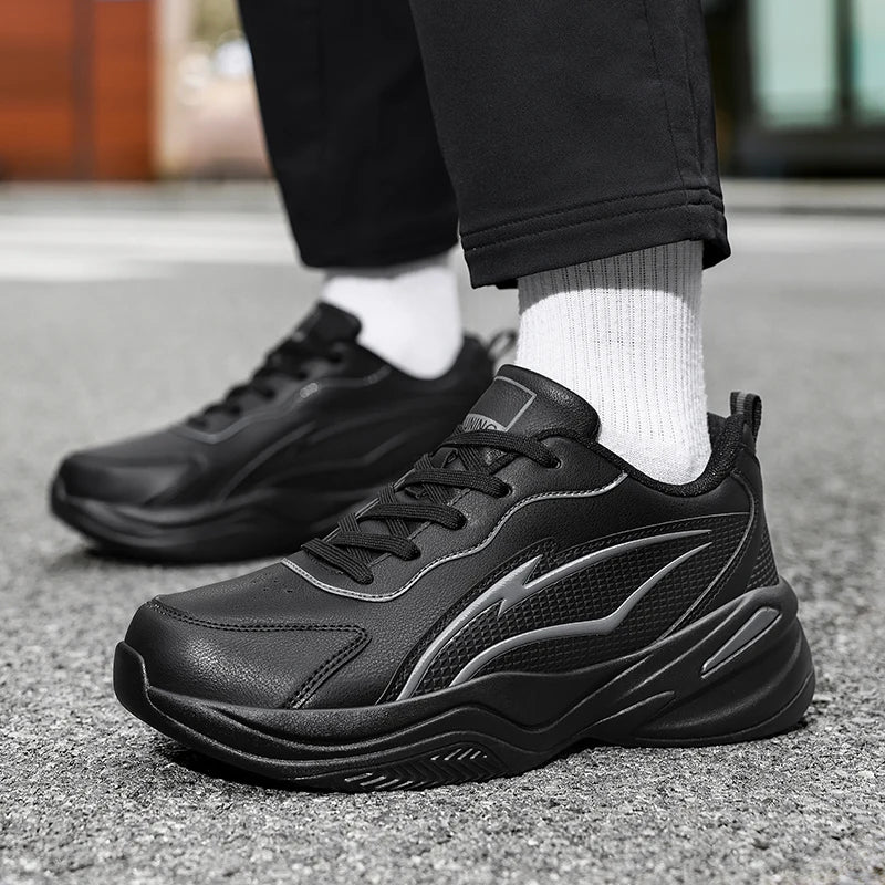 Men's casual racing sports shoes four seasons non-slip outdoor running shoes students plus size breathable light speed sneakers