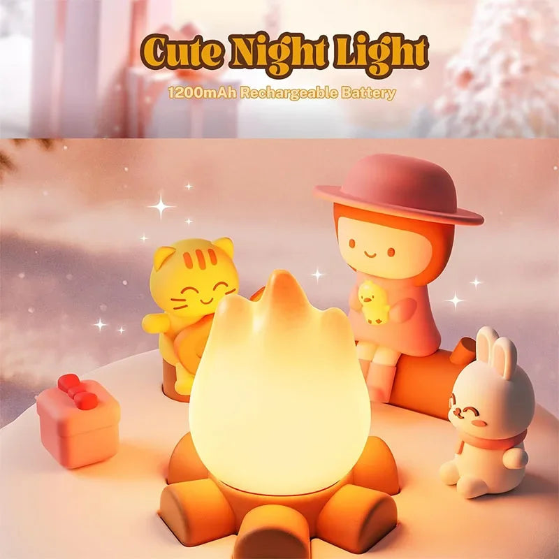 LED Novelty Animal Warm Light Santa Claus Music Box Cute Bell Design for Kids Holiday Party Birthday Bedside Bedroom Night Light