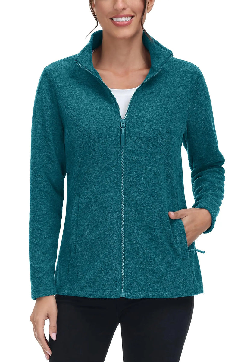 TACVASEN Spring/Autumn Lightweight Fleece Jackets Womens Sports Warm Sweatshirts Thermal Casual Turtleneck Sweater Coats Tops