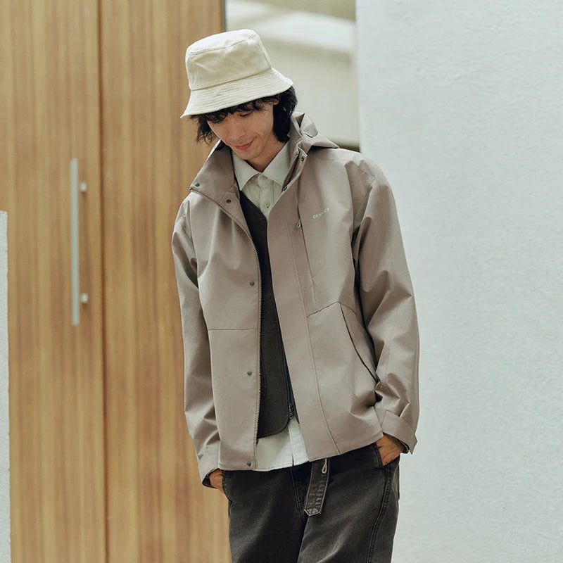 Semir Men Jacket Hooded Letter Print Couple Outdoor Casual Style Loose Autumn Windproof Outerwear Daily Wear 2026