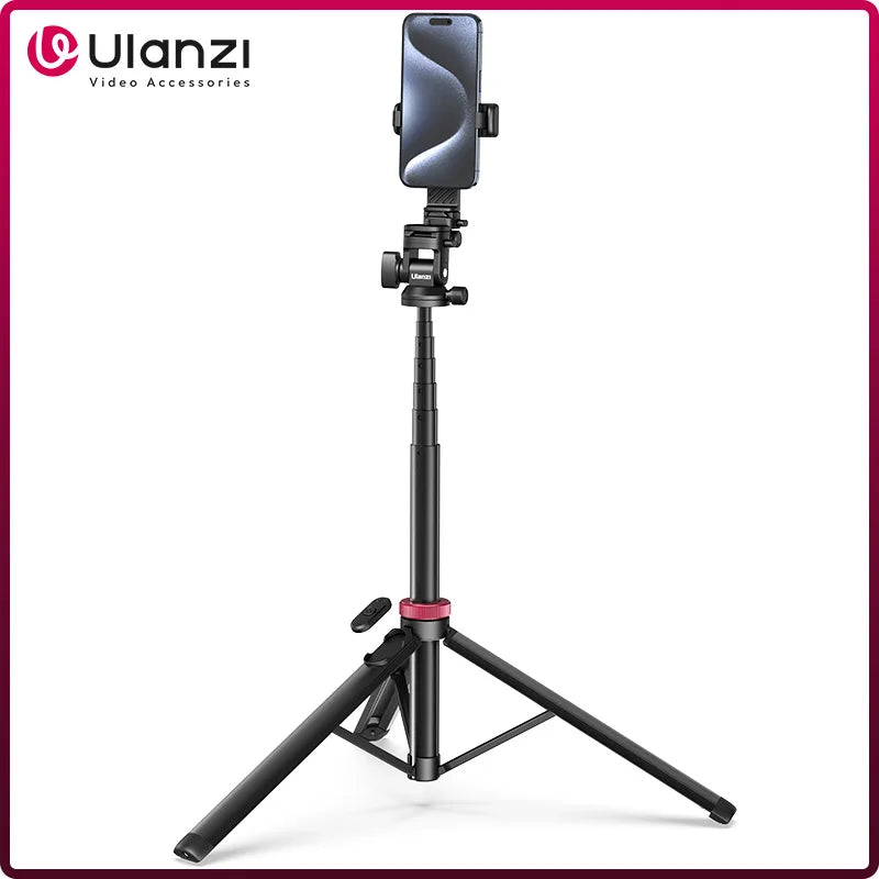 ជើងកាមេរ៉ា Ulanzi MT-78 ទំហំ 1.85 ម៉ែត្រ ដែលអាចដោះចេញបានយ៉ាងរហ័ស ជាមួយនឹងឧបករណ៍កាន់ទូរស័ព្ទពីចម្ងាយ ជើងទ្រសម្រាប់ដាក់ស្បែកជើងត្រជាក់ ទំហំ 1/4 អ៊ីញ សម្រាប់កាមេរ៉ាវីដេអូ ភ្លើងភ្លឹបភ្លែតៗ មីក្រូហ្វូន