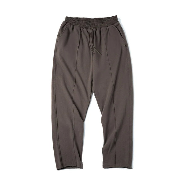 ខោ Maden Retro Tapered Three-Dimensional Cut Rolled Edge Knitted Pants Elastic Waist Casual Pants Spring and Autumn Men