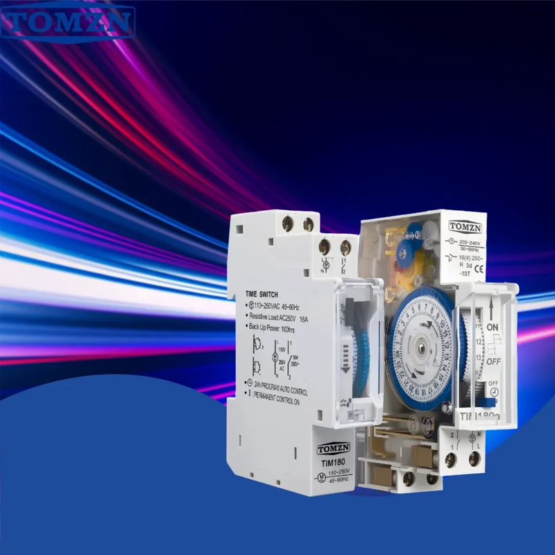 Programmable Relay24-Hour Mechanical Timer Switch 110V–220V 16A DIN Rail Battery-Free for Pump / Motor / Oxygenerator