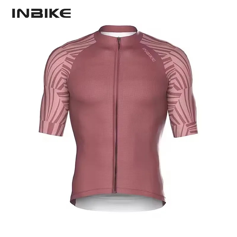 INBIKE Men's Summer Cycling Jersey Short Sleeve Quick-Dry Breathable with Pockets for Road and Mountain Biking MTB Clothing Man