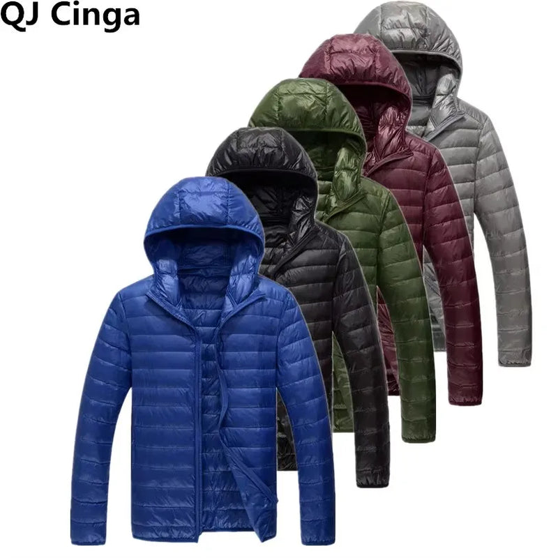 2026 Royal Blue Hooded Parkas Men's Zipper Control Winter Jacket Fashion Hot Sale Jaqueta Plus Size S-5XL Lightweight Warm Coats