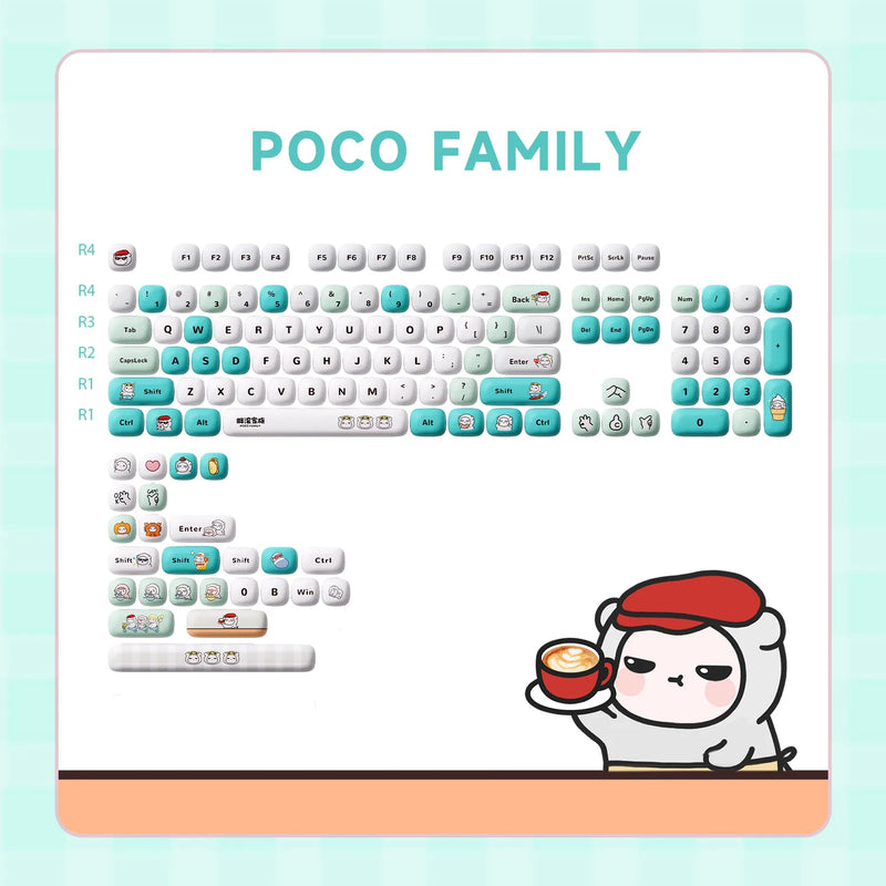 Akko 136 Keys Keycap Set Cute Animal Theme Keycaps PBT Dye-sublimation MOG Profile Keycaps Kawaii for Custom Mechanical Keyboard