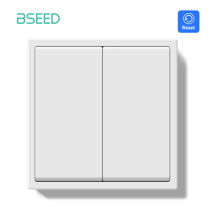 BSEED Mechanical Push Button Switch 1/2Gang 1Way Wall Light Switch Automatic Reset Switch Plastic Frame Rebound Switch