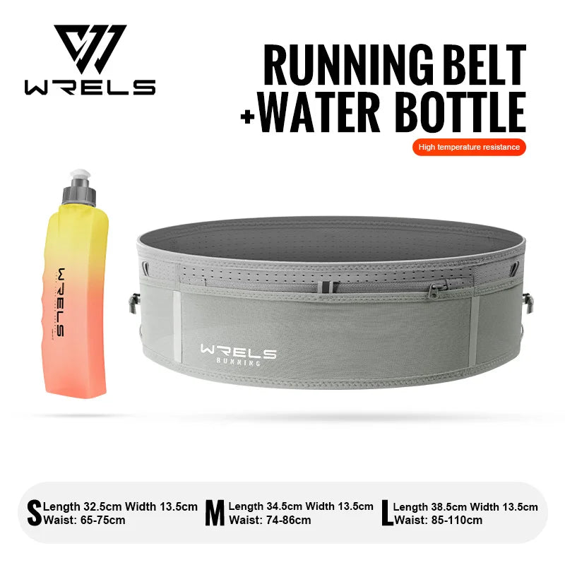 WRELS Invisible Elastic Waist Bag Unisex Waterproof Close Fitting Multi Function Fanny Pack Running Belt Marathon Cycling Bag