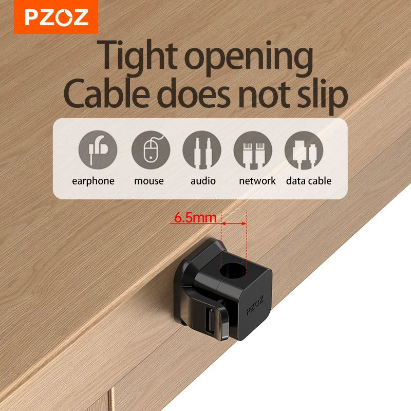 PZOZ 6Pcs Cable Organizer Management Wire Holder USB Cable Winder Desktop Tidy Clips For Mouse Earphone Cord Data Line Protector