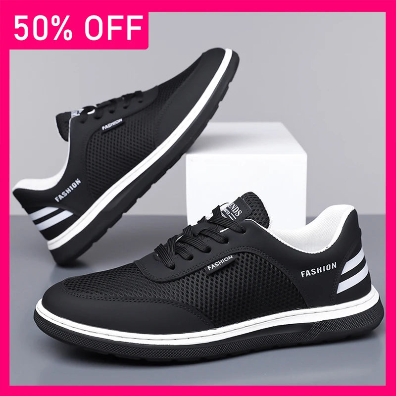 Men Sports Shoes Trendy Mesh Casual Breathable Comfortable Summer New Soft Sole Lightweight Outdoor Walking Tennis Shoes for Men
