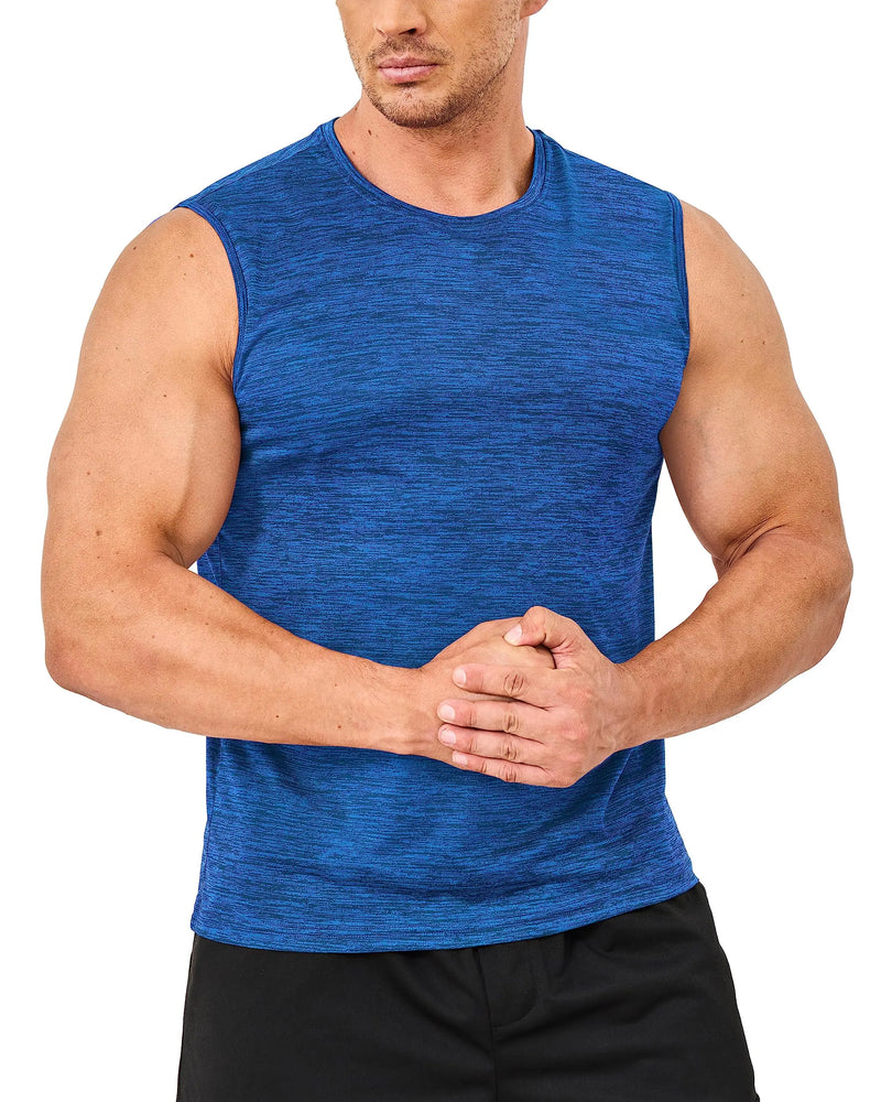 TACVASEN Quick Dry Tank Tops Sleeveless T-shirts Mens Gym Fitness Lightweight Workout T-Shirt Running Sportswear Muscle Tee Vest