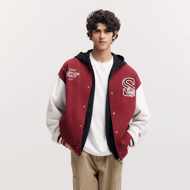 Semir Preppy Jacket Men 2026 Spring Embroidered Baseball Couple Style Trendy Loose Casual Fashion Outerwear Top