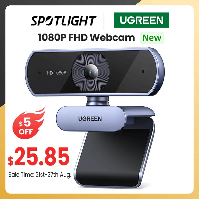 UGREEN USB Webcam 1080P HD Mini Webcam For Laptop Computer Web Camera Dual Microphones for Youtube Zoom Video Calling 2K web cam