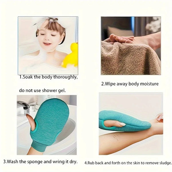 1PC Exfoliating Bath Gloves, Double-Sided Massage Scrub Gloves, Bath Additions, Bath products, four colors to choose from