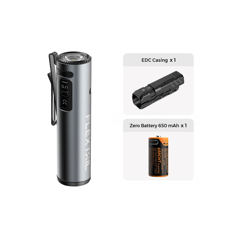 FLEXTAIL ZERO FLASHLIGHT - Tactical Flashlight with EDC Case, Up to 1200 LM, 7 Light Modes, Type-C Charging, IP67 Waterproof