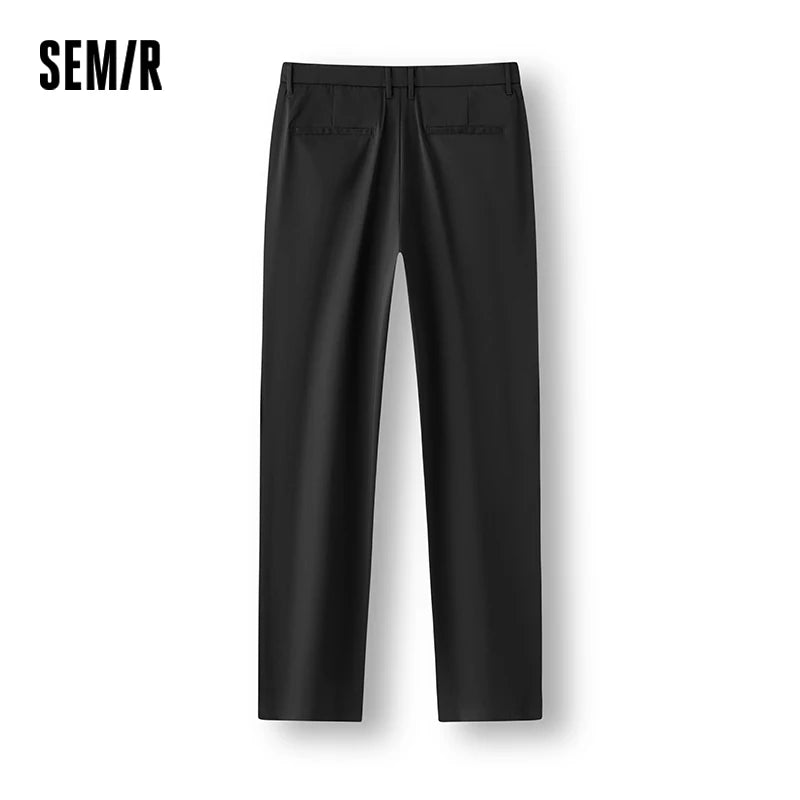 Semir Men Pants Solid 2026 Straight Elastic Waist Commuter Urban Casual Everyday Style Soft Comfortable Daily Wear Trendy