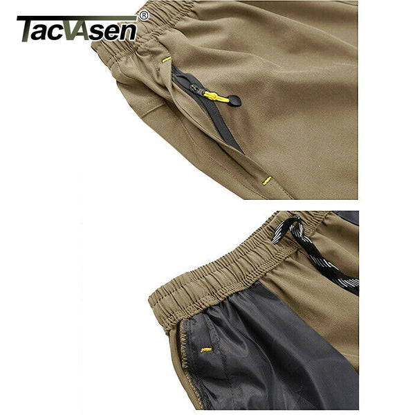 TACVASEN Summer 3/4 Length Quick Dry Mens Capri Shorts Hiking Camping Mountain Work Shorts Zipper Pocket Outdoor Fishing Shorts